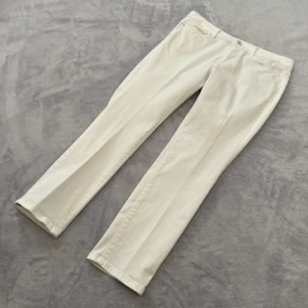 J Jill Women's Denim Pants Slim Ankle 6 Petite White